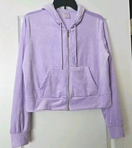 No Boundaries Kapuzenjacke Damen Jr Größe XL 15-17 Flieder Velours Kurz Neu mit Etikett 895 - Bild 1 von 8