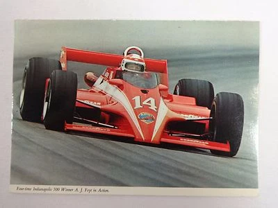 1981 Indianapolis 500 #14 A.J. Foyt Coyote Cosworth Gilmore Postcard 4X Winner - Image 1 of 4