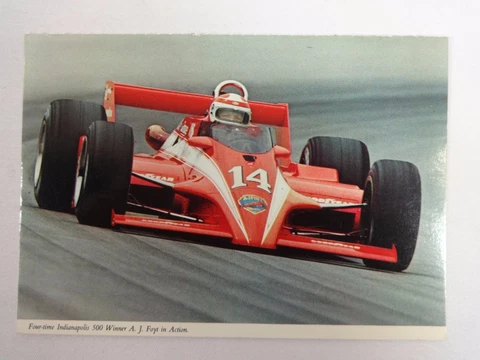 1981 Indianapolis 500 #14 A.J. Foyt Coyote Cosworth Gilmore Postcard 4X Winner Cover
