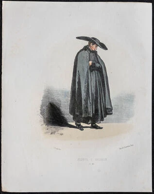 1862 - Religiös Jesuit - Kostüm IN Farbig - Lithografie - Mönch - Bild 1 von 3