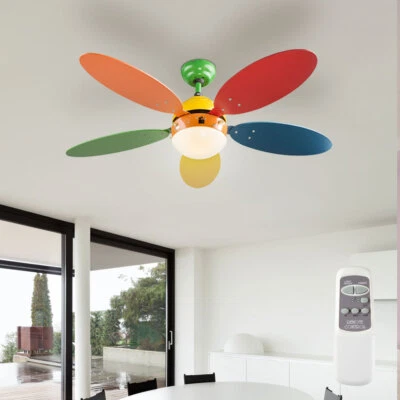 Ventilatore da Soffitto Bambini Telecomando 3 Livelli Ventola Colorato 106 CM - Immagine 1 di 4