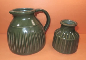 BRITTANI Olive Green Stoneware Pitcher and Bottle Vase Napa Home & Garden - Picture 1 of 14