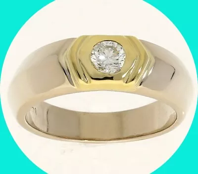 Diamond Solitaire Anniversary Wedding Band Ring .25CT 18K 4.9MM Size 6 - Image 1 of 4