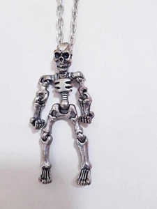 Goth 3.5cm Skeleton Necklace Rare Style  - Picture 1 of 12