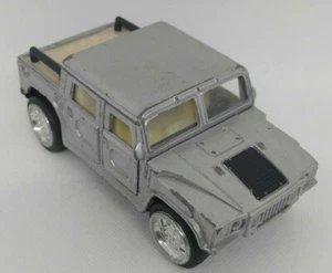 Vtg Pullback Diecast Model Car Gray HUMMER TC31322 Hood & Front Doors Open  - Picture 1 of 12
