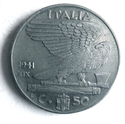 ITALIA 50 CENTESIMI 1941 - Excelente moneda de colección - Envío gratuito - Cubo Italia #Z Foto 1 de 2