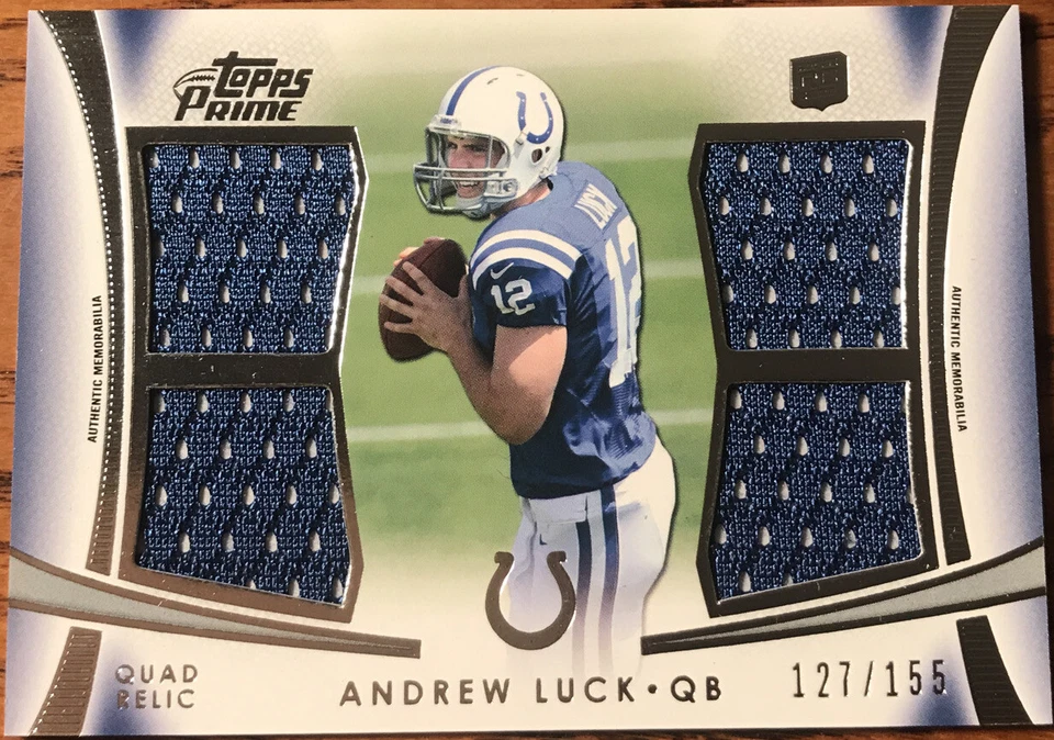 2012 Topps Prime Quad Relics Andrew Luck QR-AL Indianapolis Colts #’d 127/155 - Image 1 of 2