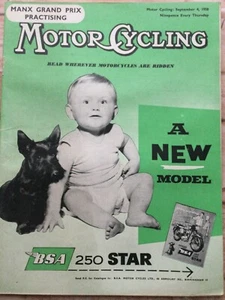 Motorcycling Magazine - 4 September 1958 - BSA 250cc Star, Excelsiors for 1959 - Picture 1 of 2