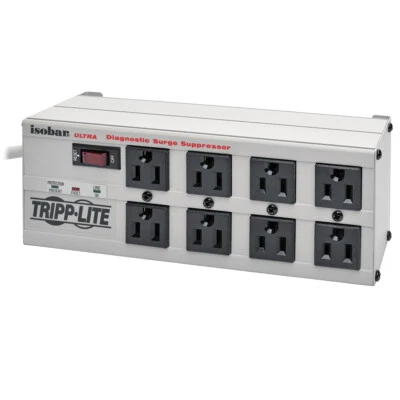 Tripp Lite 25FT 8 Outlet Isobar 3840 Joules Metal Surge Protector - White - Image 1 of 4