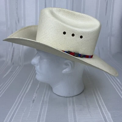 Sombrero de vaquero de paja Wrangler 7 1/8 forro de piel de cordero 7x hecho en EE. UU. Foto 1 de 4