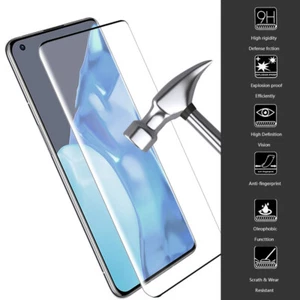 For One Plus 9 Pro 5G Screen Protector 3D Full Coverage Tempered Glass 2 Pack - Picture 1 of 19