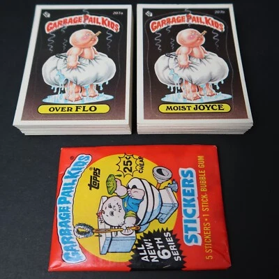 1987 GARBAGE PAIL KIDS 6th SERIES 6 COMPLETE 88-CARD SET 1986 + FREE WAX WRAPPER - Image 1 of 3