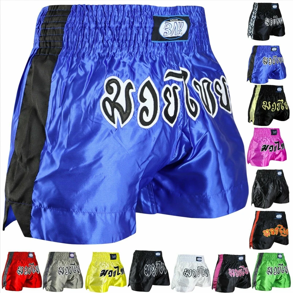 BAY® Thaiboxhose Muay Thai Hose Shorts Short rot schwarz blau weiß pink rosa MMA - Bild 1 von 1