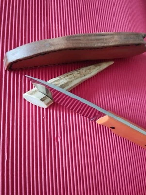 Messer handgefertigt Jagd Outdoor Sammler Lederscheide handgenäht Böhler  N690 - Bild 1 von 4