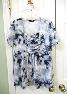 ladies size XL YesFashion blue tie dye short sleeve shirt - Picture 1 of 4