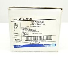 NEW THOMAS & BETTS K14-6F-M NON-INSULATED FORK TERMINAL WIRE CONNECTOR 16-14 AWG