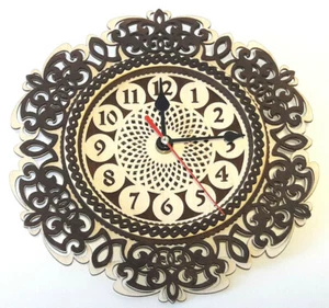 Birken Holz Wanduhr Uhr Zeitmesser Analog Clock Öko Organikprodukt Handmade - Bild 1 von 4