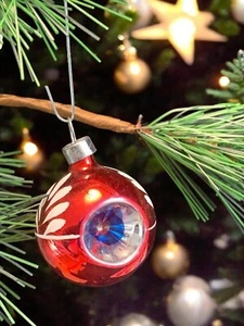 Vintage McCrory Glass Christmas Ornaments Set of 12 Multicolor Reflector Indents - Picture 1 of 14
