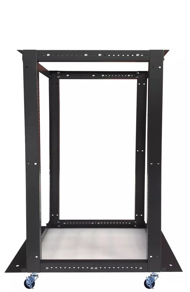 22U 4 Post Open Frame 19" Network Server Rack on Caters Adjustable Depth 24"-37" - Image 1 of 4