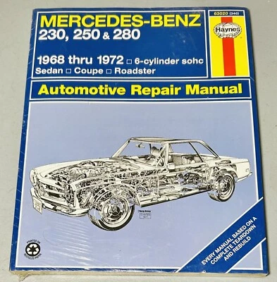 Mercedes Benz 230 250 280 1968-1972 manual de reparación automotriz Haynes nuevo sellado Foto 1 de 3