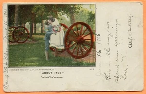 Lake City MN Soldier & Girlfriend Among the Cannons Postmarked 1906 - Picture 1 of 3