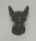 Egyptian Black Cat Head Figurine 3-3/4" Tall