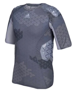Adidas Techfit Ironskin Men's 5 Pad Short Sleeve Football XL Shirt Onix - Picture 1 of 5