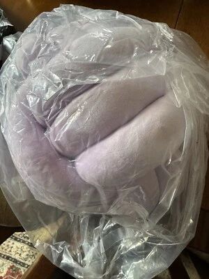 Almohada de bola de nudo suave almohada redonda cojín felpa anudada púrpura claro Foto 1 de 3