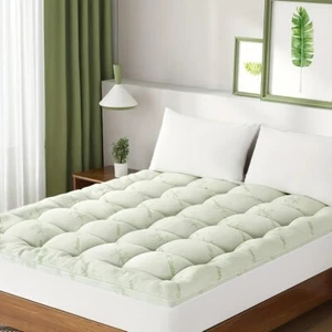 Mattress Topper,Cooling Extra Thick Breathable Viscose Bamboo Mattress pad Queen - Picture 1 of 13