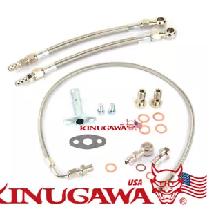 Kinugawa for Hyundai Genesis Turbo Oil / Water line kit GT28 GT30 Top Mount - Foto 1 di 1