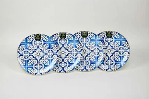 Gijade & Co Blue and White Bone China Ceramic 12" charger plates Set of 4 New - Picture 1 of 6