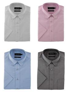 Double Two Mens Short Sleeved Non-Iron Oxford Cotton Rich Shirt (4900) 14.5-23