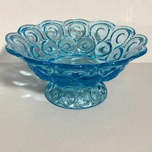 Vintage Le Smith Mond & Sterne opalisierend eisblau Kompott Süßigkeiten Schale überbacken - Bild 1 von 7