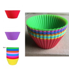 6/12/24Pcs Stampi Da Forno Coppa nessun odore fai da te tondo a Forma di Muffin Torta Stampi semplice
