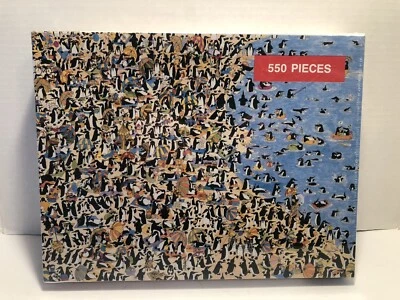 Penguins At The Beach Susan Sturgill 550 Piece Jigsaw Puzzle New Sealed 1987 - Image 1 of 4