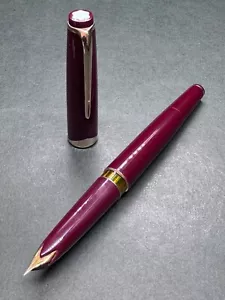 MONTBLANC No.12 Burgundy Bordeaux Vintage Fountain Pen Piston-filler 18C 750/F - Picture 1 of 23