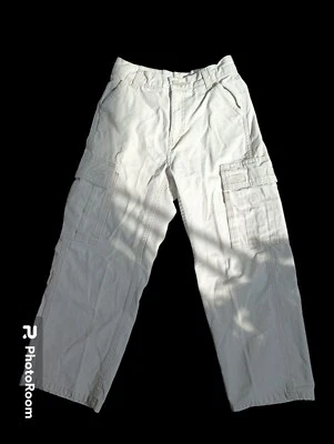 Vintage Old Navy Cargo Khaki Pants Y2K 2000s Boys Size 8 Wide Leg pockets - Image 1 of 4