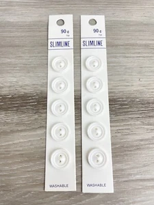 10 Vintage Streamline Slimline Buttons Round White 9/16" 14.5mm New! - Picture 1 of 3