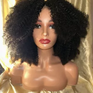 Lacefront Afro Kinky Synthetic Black Wig - Picture 1 of 16