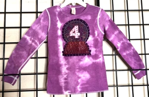 NEW NWT Purple Tie-Dye Bubble Gum Machine "4" Birthday Shirt-Playdate NYC 6Y - Picture 1 of 9