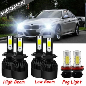 For BMW 328i 2007-2016 6x Bulbs LED Headlights Hi/Low Beams + Fog Lights 6000K - Picture 1 of 12