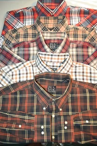Camisa de manga larga Jos A Bank para hombre a cuadros con botones talla L (lote de 5) - Imagen 1 de 19