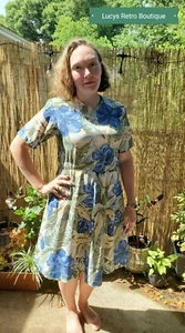 Vintage Floral Print Dress Homemade Medium/Large - Picture 1 of 4