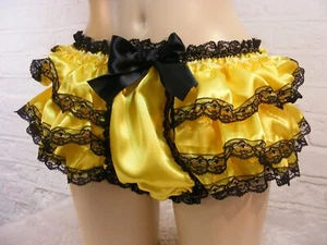 sissy satin lace ruffle bum mens panties lingerie knickers all sizes colours - Picture 1 of 5