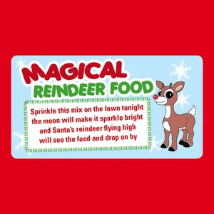 48 x Weihnachten Rentier Gedicht Magisch Essen Aufkleber Business Xmas Etikett Spaß C25 - Bild 1 von 1
