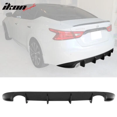 Fits 16-18 Nissan Maxima Rear Bumper Lip Diffuser Valance Kit Unpainted Black PU - Image 1 of 4