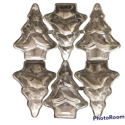 Christmas 6 Tree Molds Baking Confection Making Crafting 4x3x1” Trees - Image 1 of 2