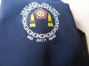 VINTAGE GENUINE COAL MINING MINERS NECK TIE IRELAND COLLIERY 1983 SAFETY AWARD  - Picture 1 of 3