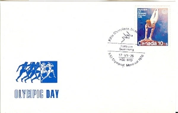 Canada Olympic Games Montreal 1976 postcard with Olympic Swimming cancel - Image 1 of 1