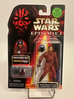 星球大战第 1 集 Naboo Royal Guard 3.75 英寸可动人偶 1999 孩之宝全新未拆封 — 第 1/2 张图片